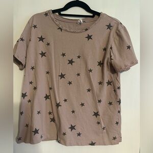 Tan short sleeve with black stars